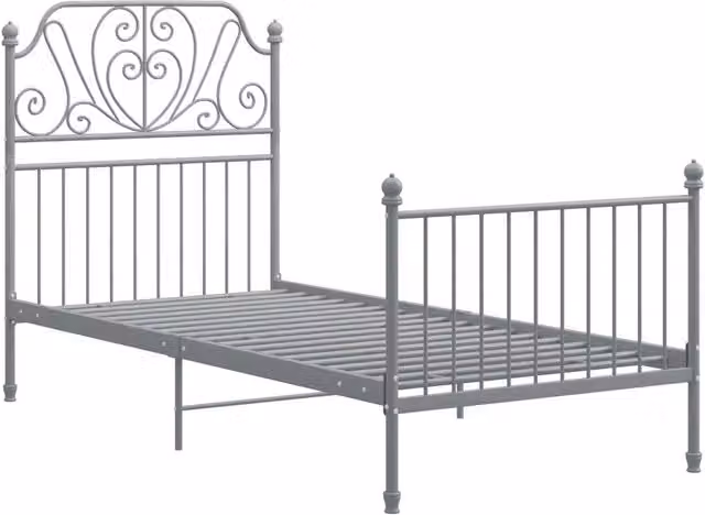 Letto singolo per adulti DESIGN IN in metallo grigio con struttura rigida L/P/H: 100 x 200 cm