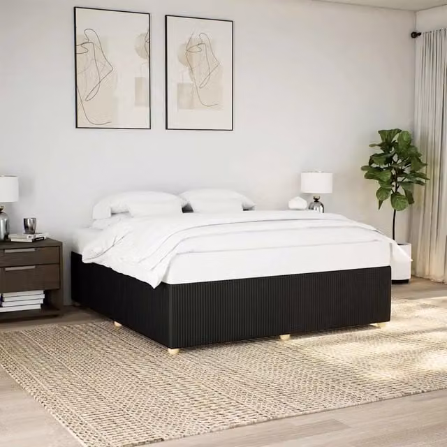 Giroletto senza Materasso Nero 180x200 cm in Tessuto 3284958