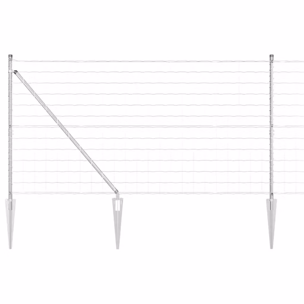 Recinzione vidaXL in acciaio zincato argento per installazione interrata, L: 25 m, H: 1,2 m – 2