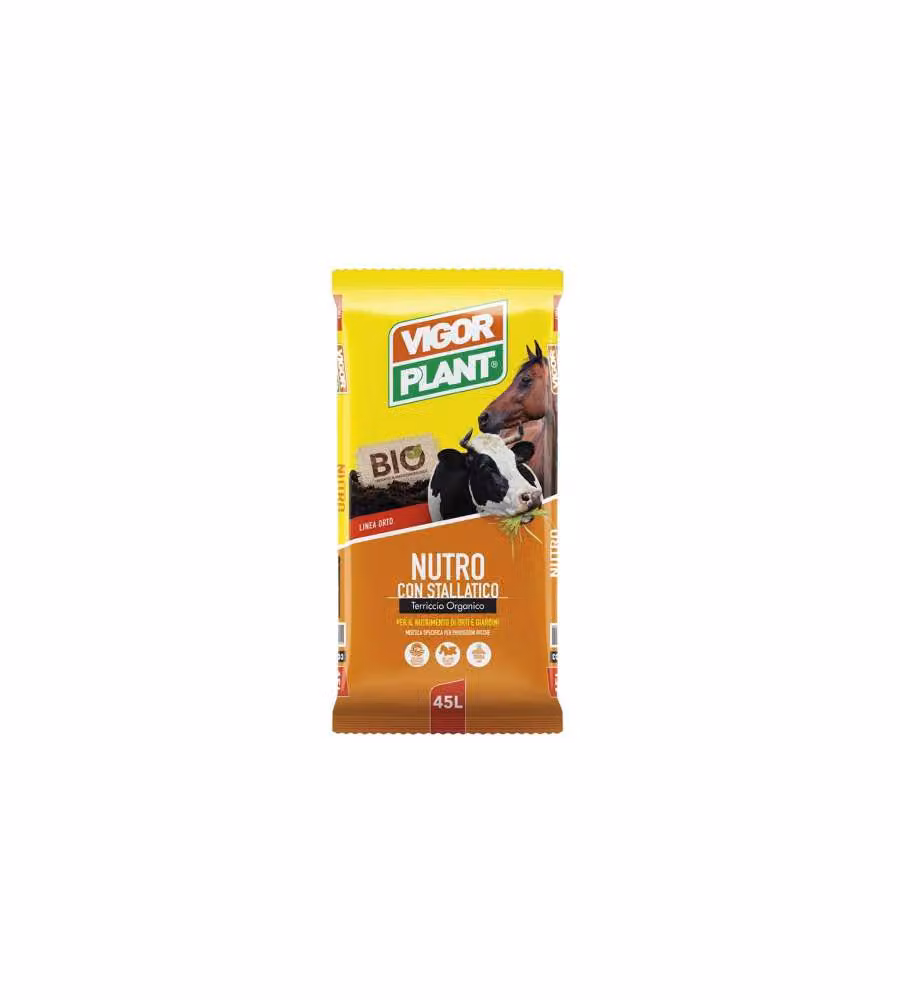 VIGORPLANT Terriccio Nutro con Stallatico per Orto e Giardino, 45 l