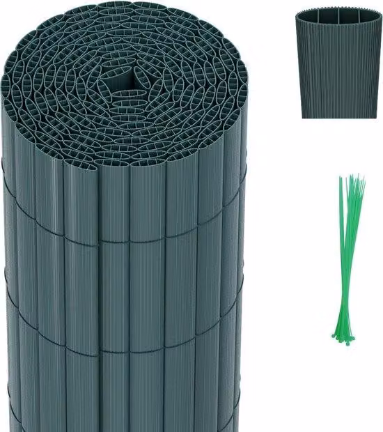 Recinzione da giardino in PVC 1,4 x 3 m - Protezione della privacy e separazione per balconi - Verde