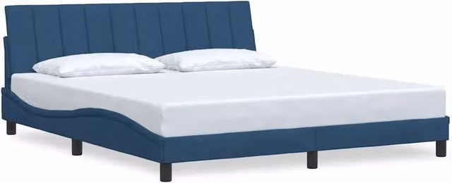 Letto matrimoniale | Letto per adulti | Giroletto senza Materasso Hanko Blu 180x200 cm in Tessuto