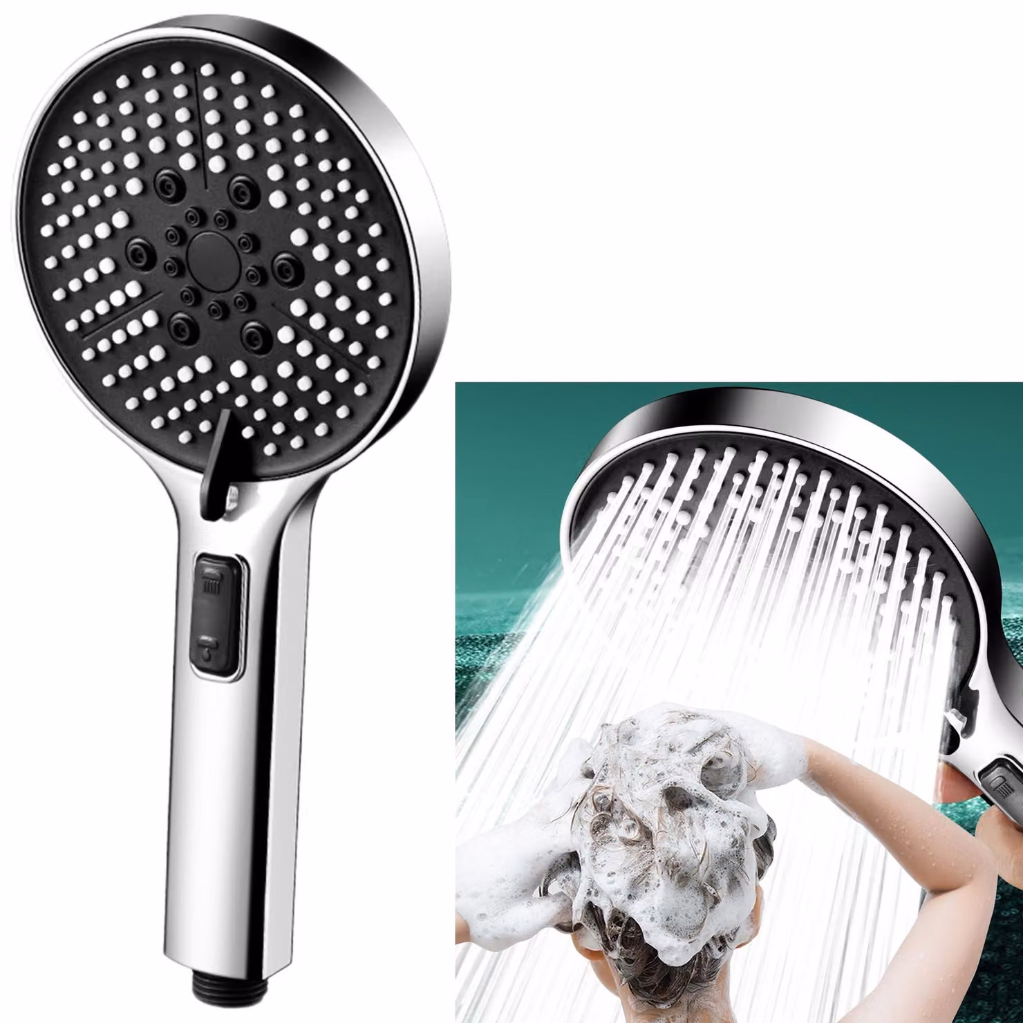Solidchoice - Soffione doccia a risparmio idrico con 5 tipi di getto