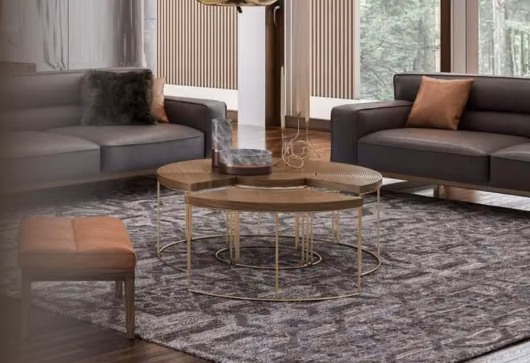 Moderner Runder Couchtisch Luxus Abstelltische Holzmöbel Wohnzimmertisch