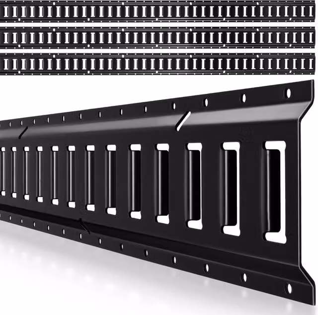 Set 4 Binari di Ancoraggio E-Track in Acciaio 2346 mm JC25-ETR-7.7FT per Fissaggio Carichi fino a 909 kg per Furgoni Rimorchi e Garage