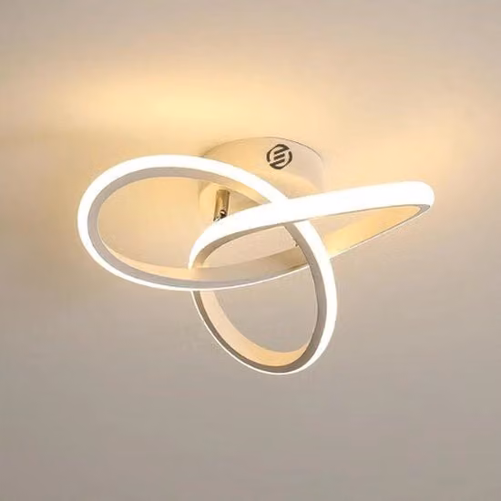Plafoniere LED Equivera bianca per bagno, camera da letto e soggiorno con luce bianco caldo
