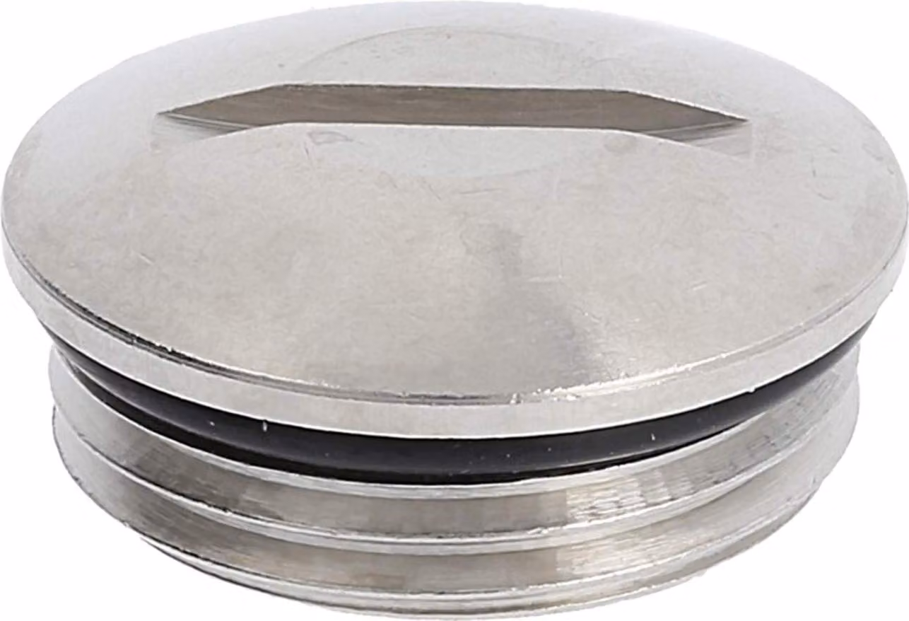 Tappo cieco WISKA M20x1,5 MBR-M20 rotondo con fessura, incl. O-ring Ottone (CuZn) nichelato Lunghezza filettatura 6,0 mm - 1 pezzo