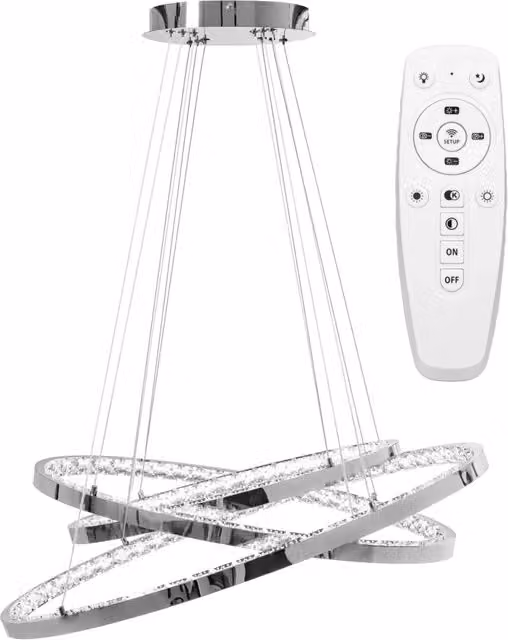 Lampada a sospensione moderna Toolight in cristallo trasparente e metallo cromato APP772-3CP