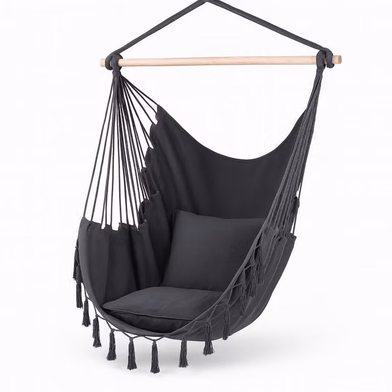 OMNA | Sedia sospesa brasiliana - 130 x 100 cm - Comoda con cuscino - Ideale per interni ed esterni