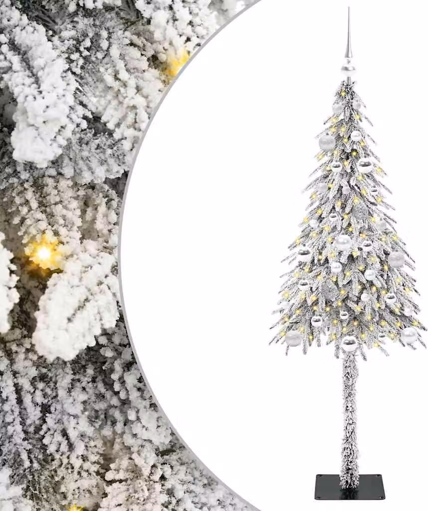 Albero di Natale con 150 LED bianchi da 150 cm in PE e acciaio