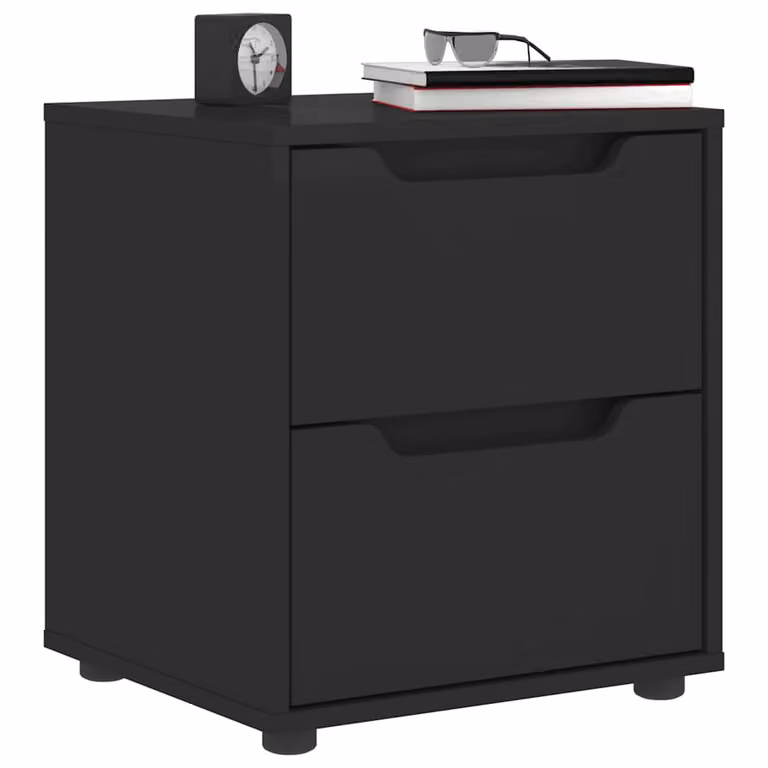 Comodino moderno vidaXL VISNES nero in legno e MDF L: 45 cm, P: 40 cm, H: 50 cm