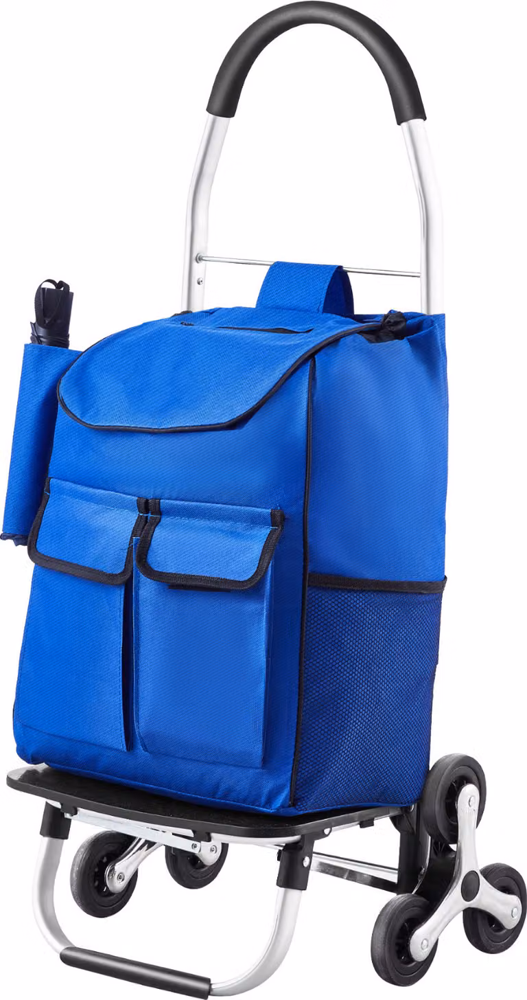 SucceBuy 36L carrello saliscale, carrello della spesa pieghevole con 6 ruote e borsa in tessuto oxford, carrello della spesa per la spesa e il bucato per salire facilmente, pieghevole