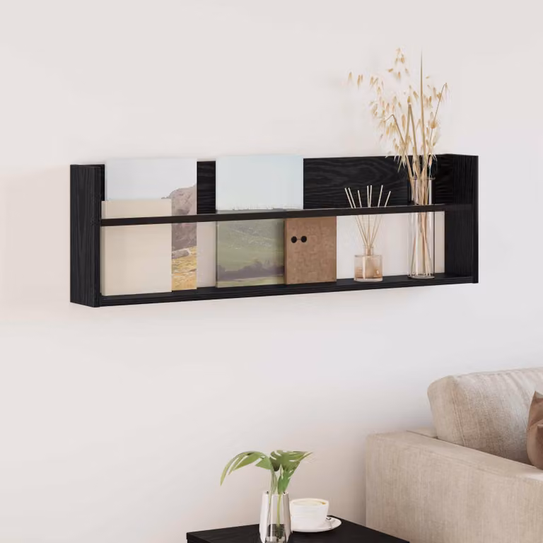 Scaffale per riviste moderno vidaXL Nero L 100 cm x P 12 cm x H 30 cm