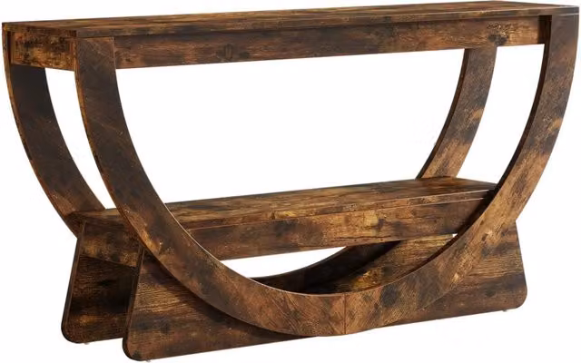 Mobile TV REDOM in MDF Marrone rustico con 2 ripiani L: 160 cm, P: 30 cm, H: 80,5 cm – 1