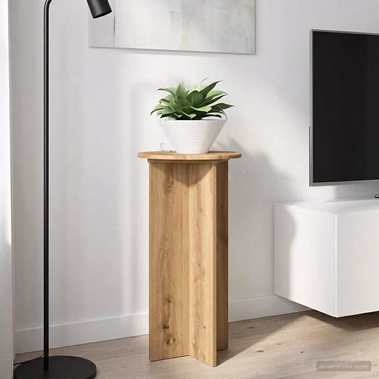 Set di 2 supporti per piante vidaXL in legno color rovere, L/P/H: 40 x 40 x 80 cm