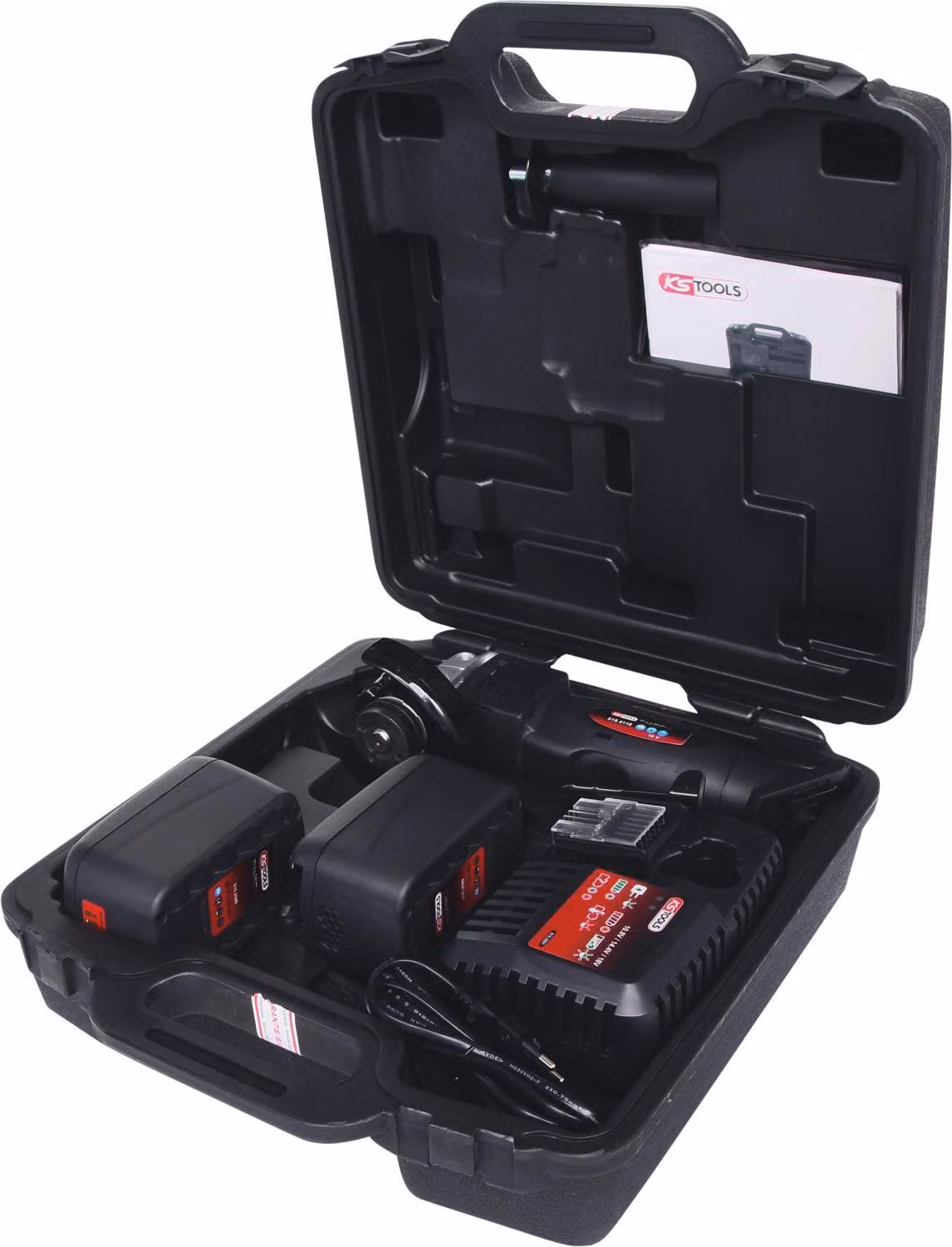 KS TOOLS Smerigliatrice angolare a batteria 7000 giri/min. con 2 batterie e 1 caricatore ( 515.4111 )
