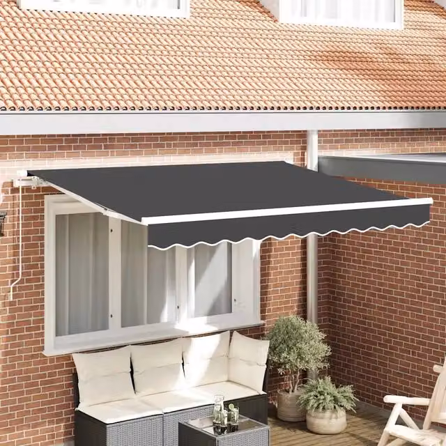 Tenda retrattile-Tenda parasole per balcone Antracite 300 x 200 cm Tessuto 269768