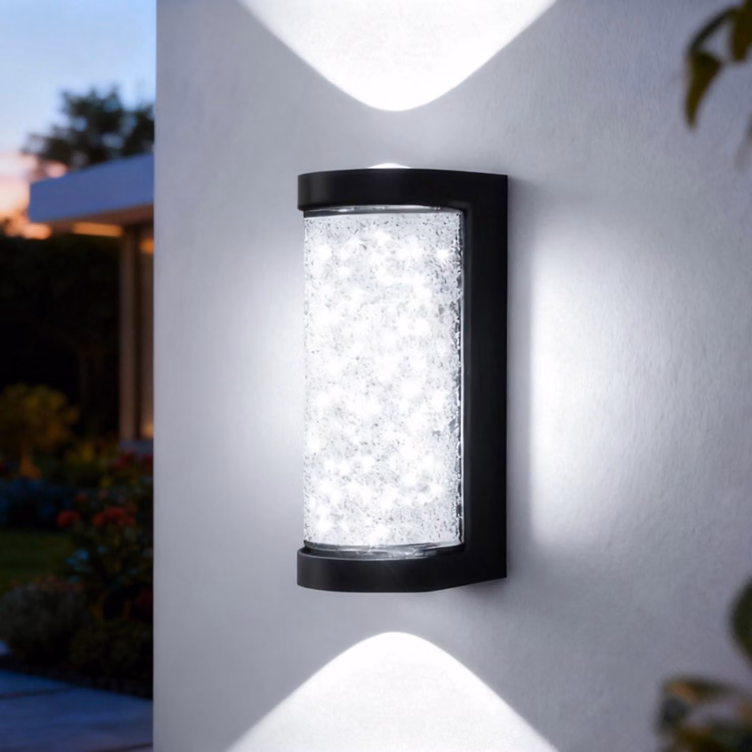 Lampada da parete esterna a LED, 11W, 6000K, rotonda, in metallo, dimensioni 18x8x8 cm