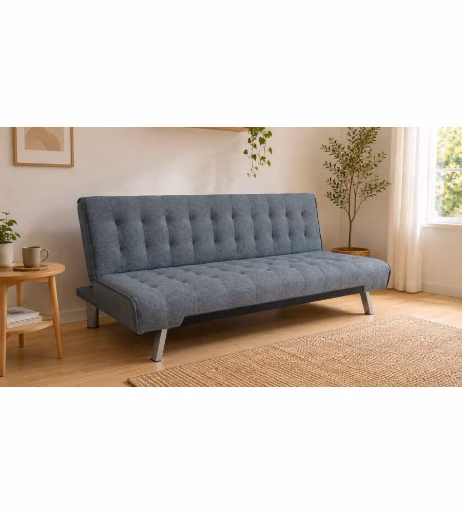 Domo Mea Divano letto clic clac 3 posti grigio 180x80x77 cm salvaspazio