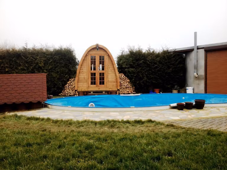 Sauna Holz Außensauna Gartensauna Saunas Finnische Ofen Saunahaus 10.40m² 4.80m