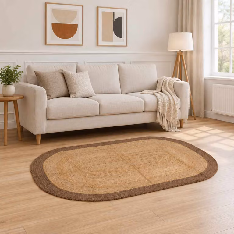 vidaXL Tappeto da Area Grigio 100 x 152 cm Juta