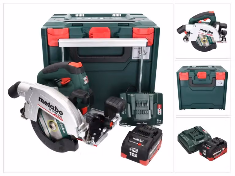 Sega circolare portatile a batteria Metabo KS 18 LTX 66 BL 18 V 165 mm + 1x batteria da 10,0 Ah + caricabatterie + metaBOX