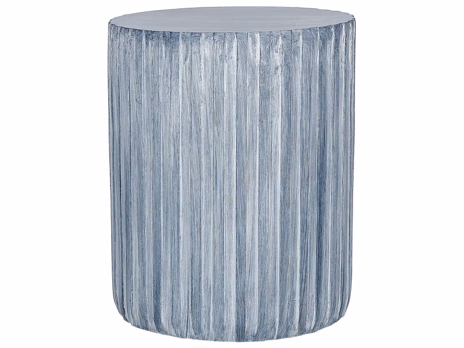 BELIANI Tavolino grigio chiaro in vetro temperato MgO a forma di tamburo rotondo resistenza ai raggi UV ruggine acqua resistente alle intemperie stile boho moderno