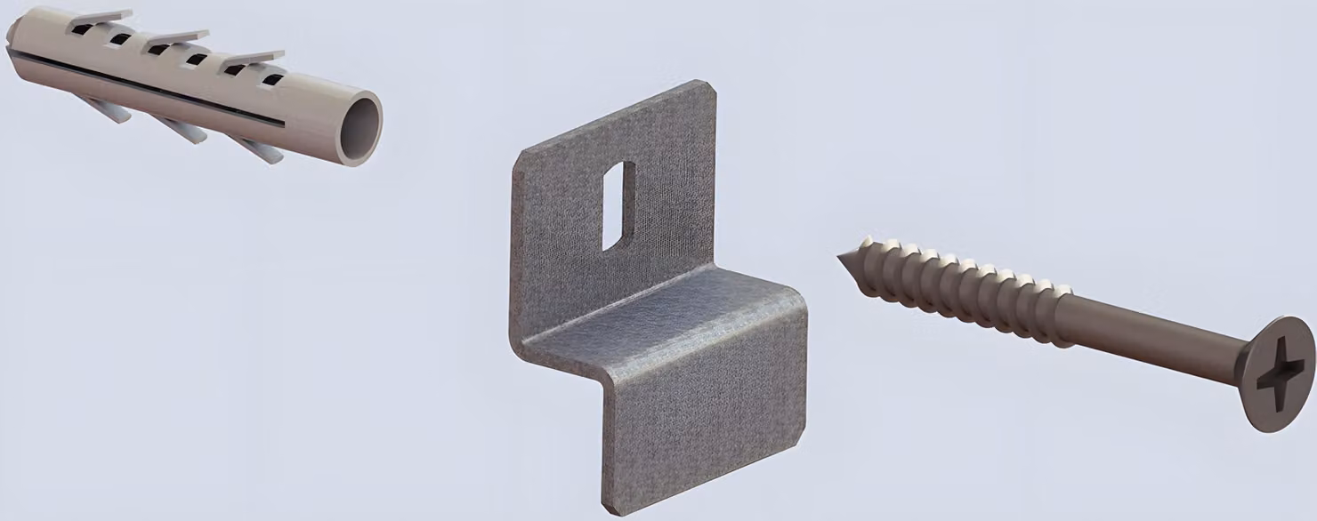 Set di montaggio a parete per scaffalature STECK basic