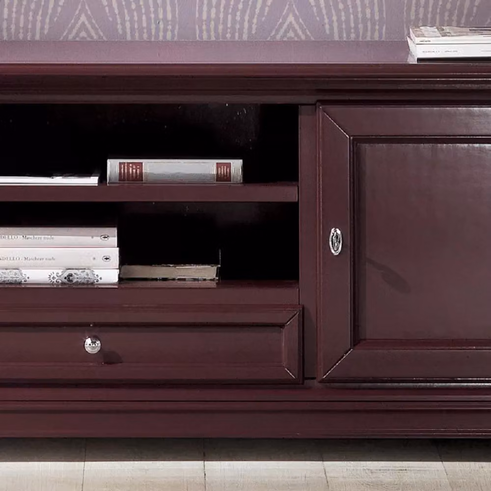 Porta TV Mobili 2G in legno stile shabby chic rosso bordeaux con 2 ante L: 181 cm, P: 52 cm, H: 65 cm – 3