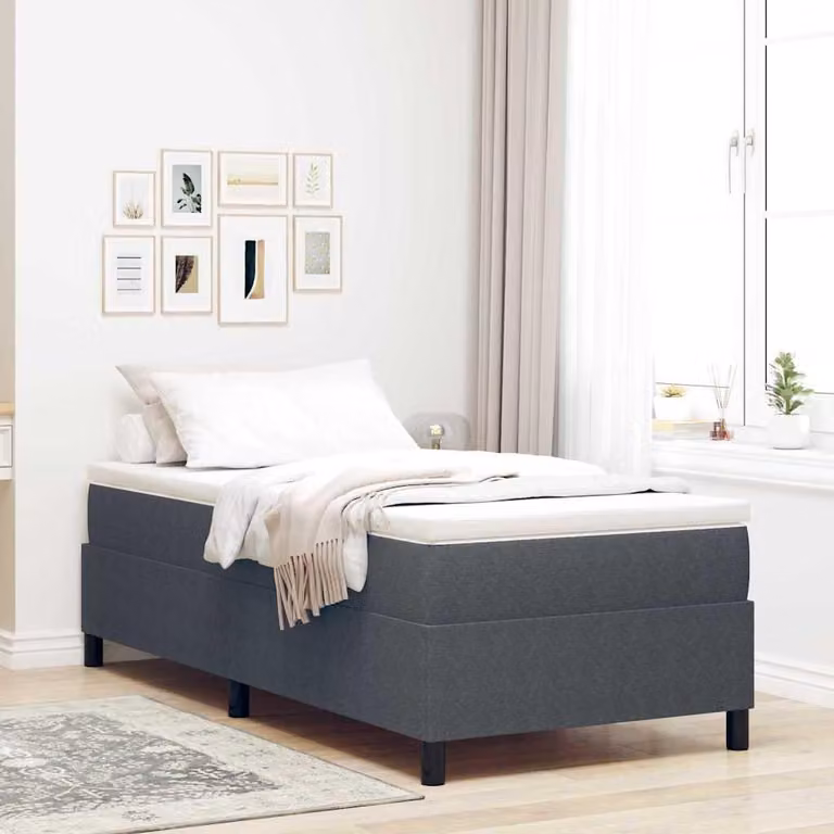 Maison Exclusive - Letto a molle Grigio Scuro e Bianco 100 x 200 cm