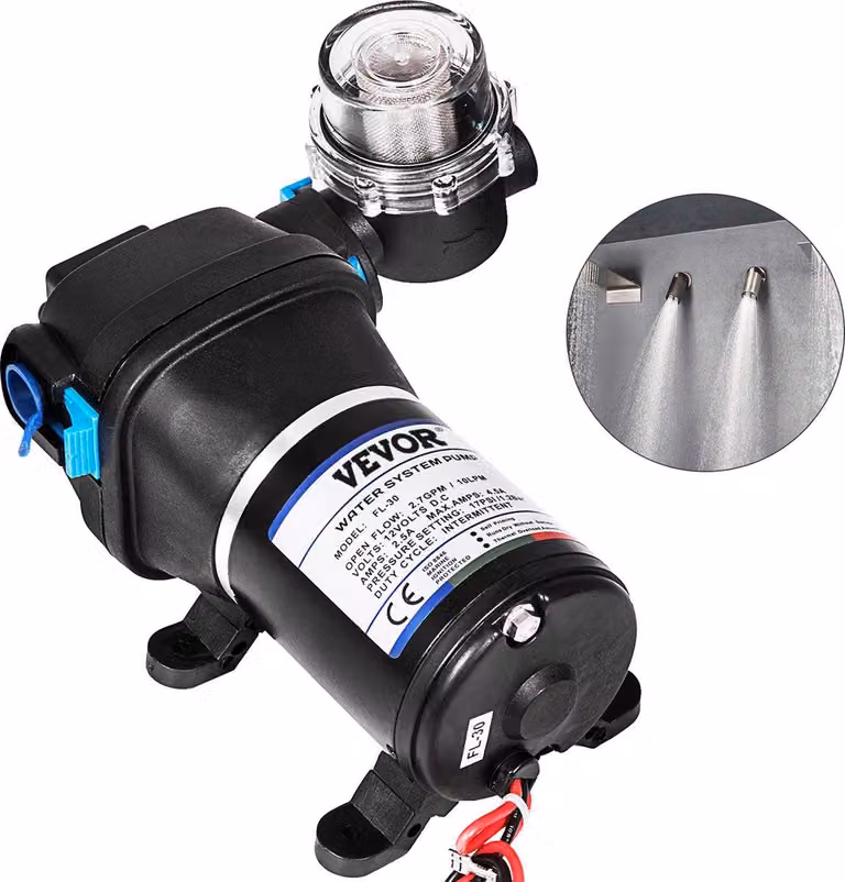 Pompa per nebbia a membrana - Ugello spray - 12V - Portata massima: 17 litri/minuto
