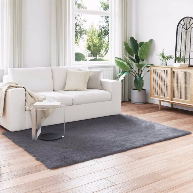 Tappeto moderno vidaXL in poliestere color antracite L: 120 cm x P: 170 cm