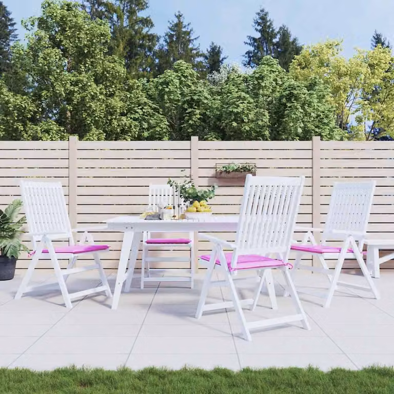 Set di 4 cuscini per sedia vidaXL in tessuto rosa, traspiranti e idrorepellenti, L/P/H: 50 x 50 x 3 cm
