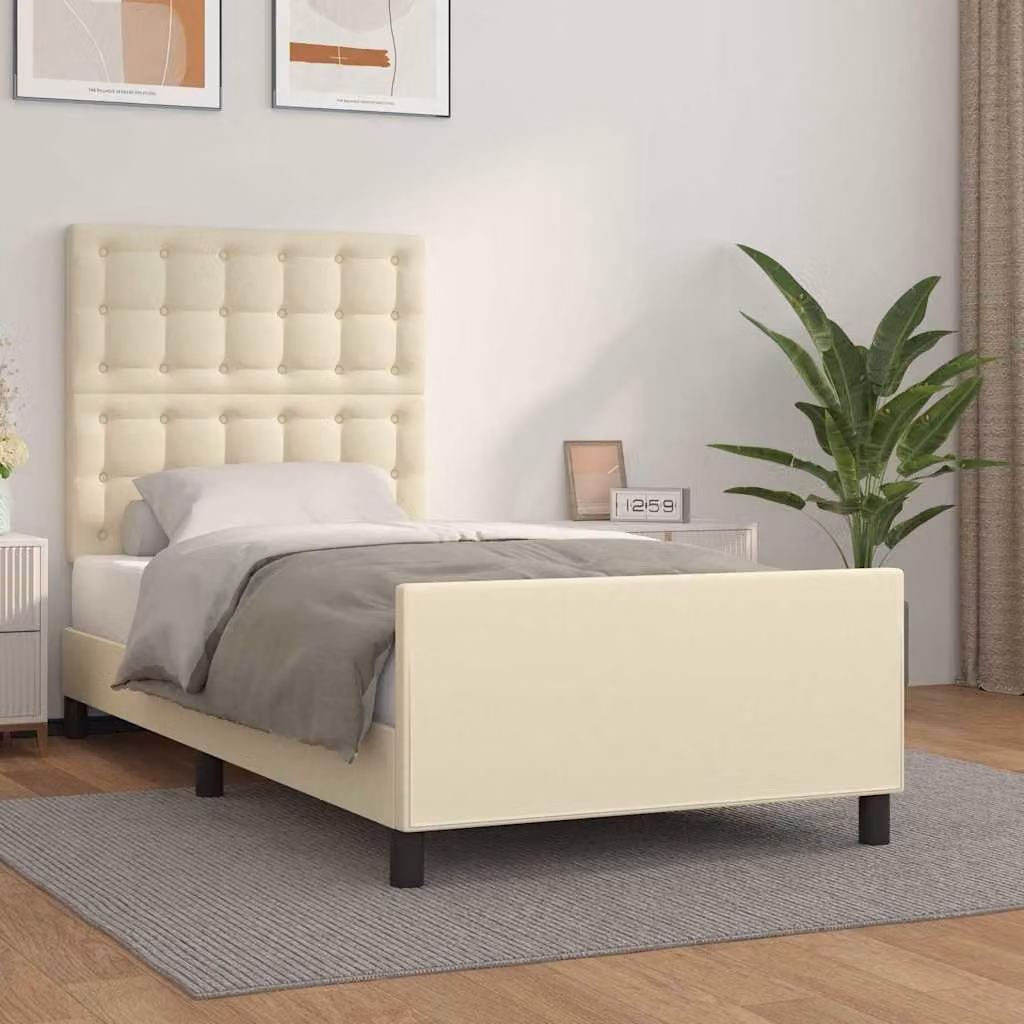 vidaXL Giroletto con Testiera in Similpelle Beige L 80 x P 200 cm – 1