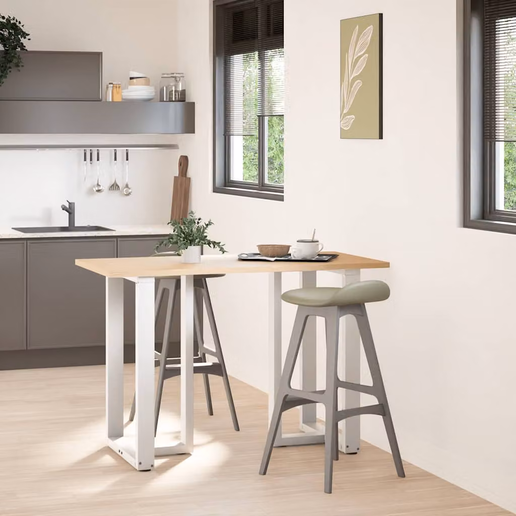 vidaXL Gambe per tavolo da bar forma T 2 pz bianche 60x35x(90-91) cm