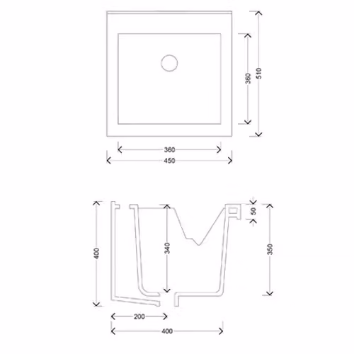 Lavabo LINPH in ceramica bianca L: 45 cm, P: 51 cm – 2