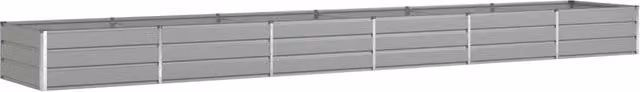 Fioriera rettangolare moderna HELLOSHOP26 in acciaio zincato grigio chiaro L: 195 cm, P: 100 cm, H: 45 cm