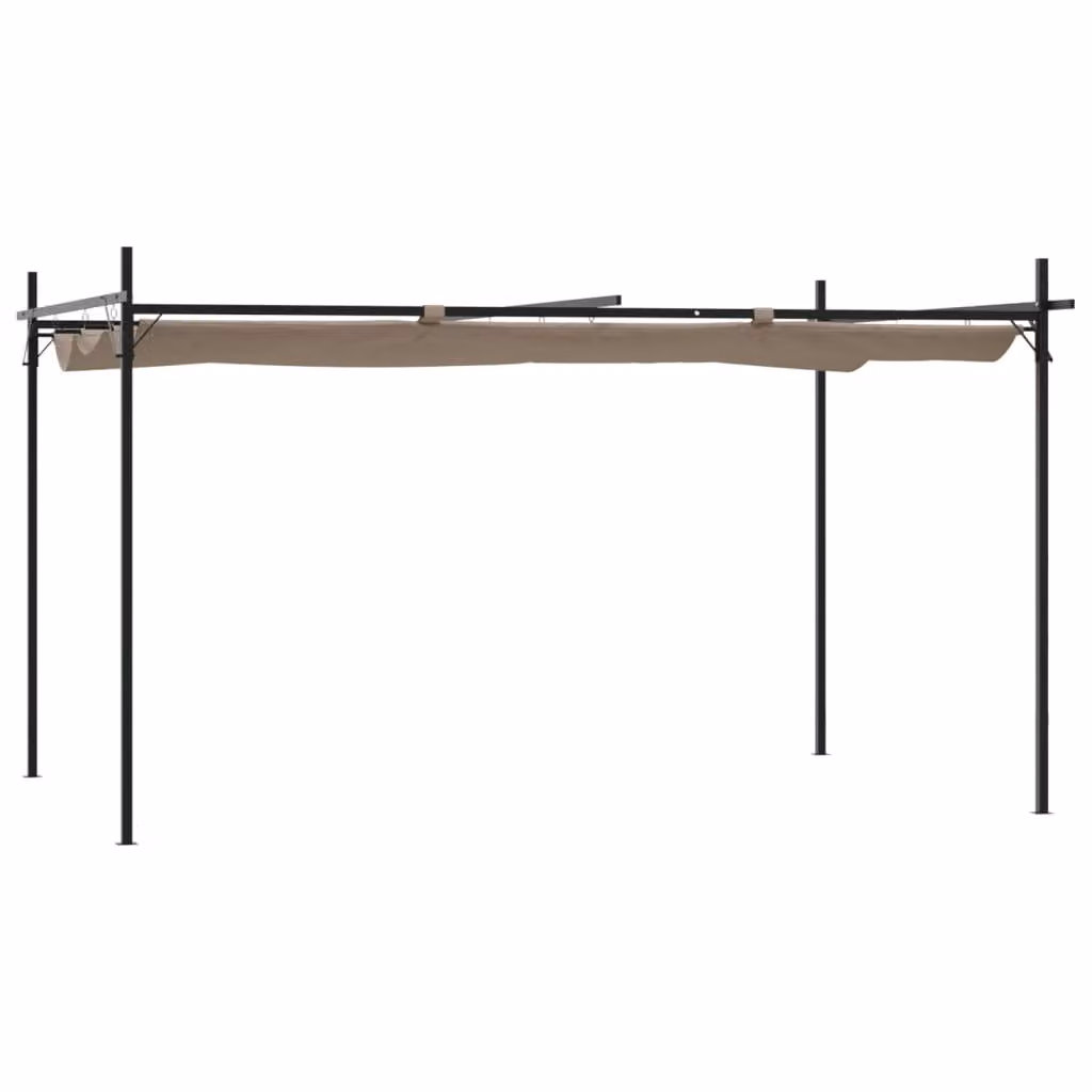 Pergola con Tetto Retrattile Tortora 395x292x230 cm
