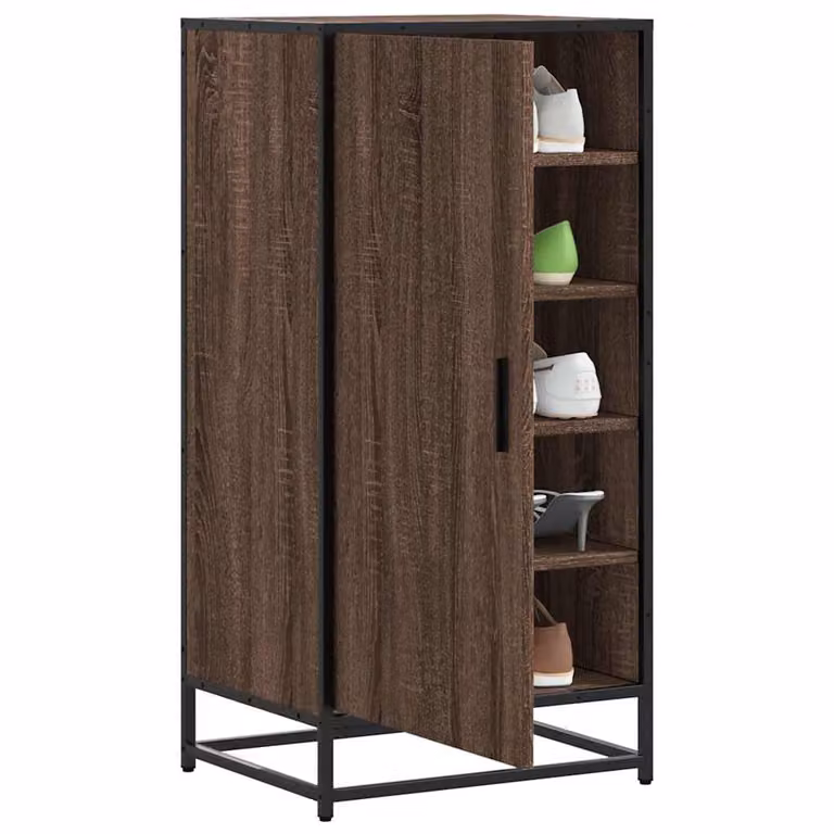Scarpiera da parete vidaXL in stile industriale, colore marrone, L: 48 cm, P: 38 cm, H: 97,5 cm