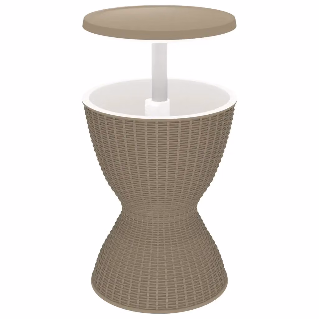 Tavolo da giardino moderno vidaXL in plastica marrone con meccanismo di regolazione dell'altezza e resistenza ai raggi UV – 2