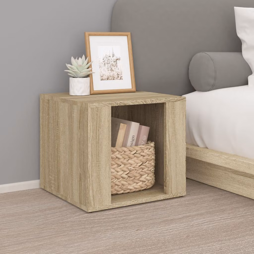 Comodino vidaXL in Legno Multistrato e MDF, Rovere Sonoma, L 41 cm x P 40 cm x H 36 cm