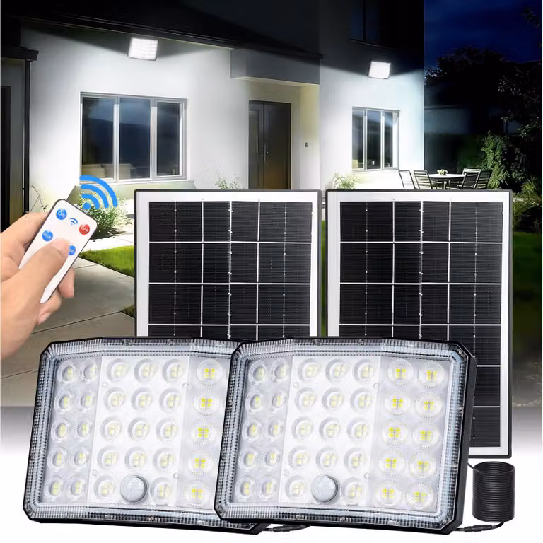 Fari solari con sensore di movimento, confezione da 2, con 136 LED