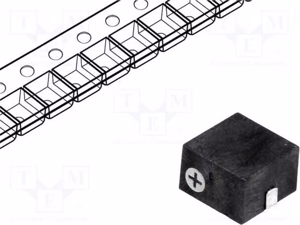 1x Sensore acustico: trasmettitore di segnali elettromagnetici a 2731 Hz, montaggio superficiale (SMD), 70 mA, modello LD-BZEL-T53-0808, marca El