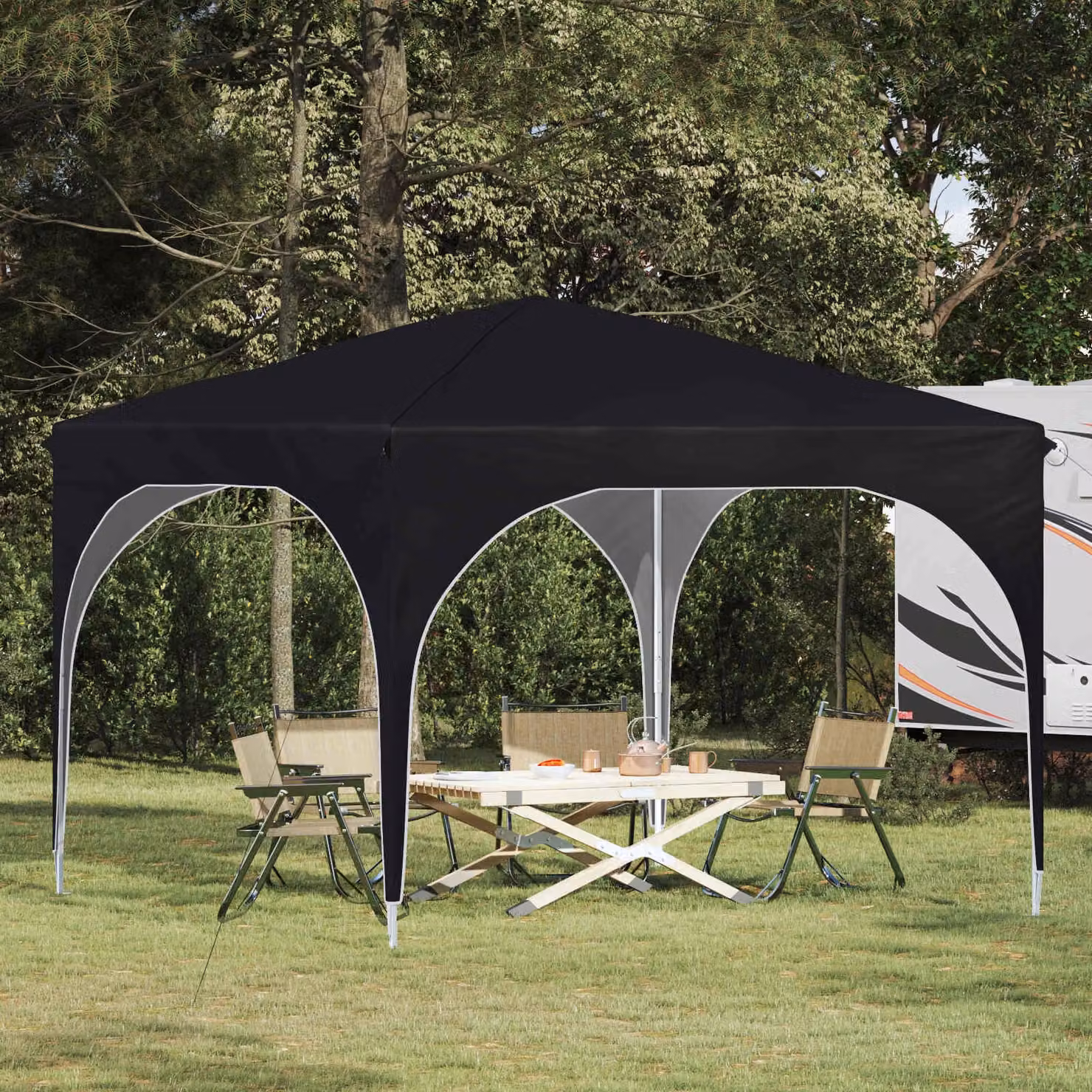 Tenda per feste pop-up vidaXL Antracite e Argento L/P/H: 290 x 290 x 245 cm