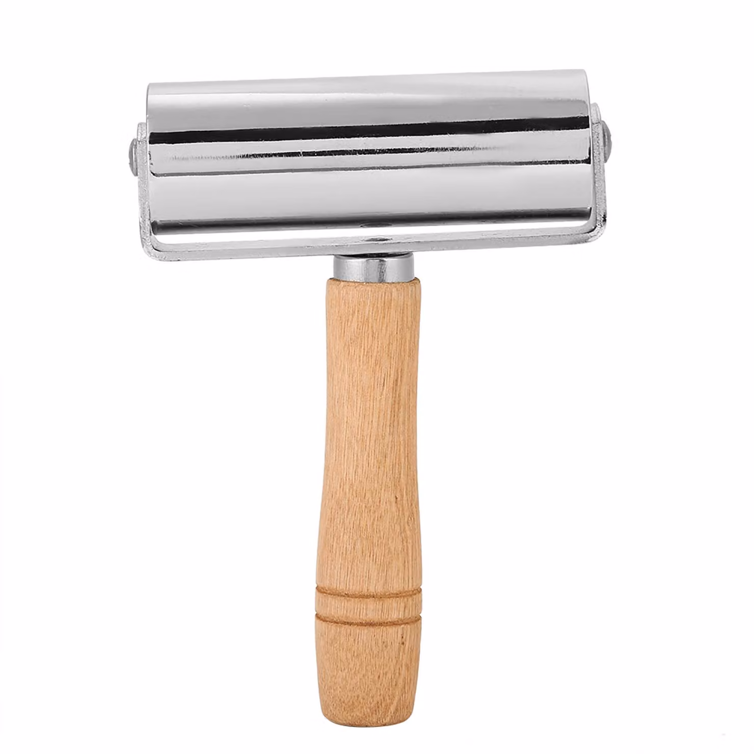 Rullo per cuoio, 10 cm, manico in legno, Acciaio al carbonio, per la lavorazione del cuoio e l'artigianato