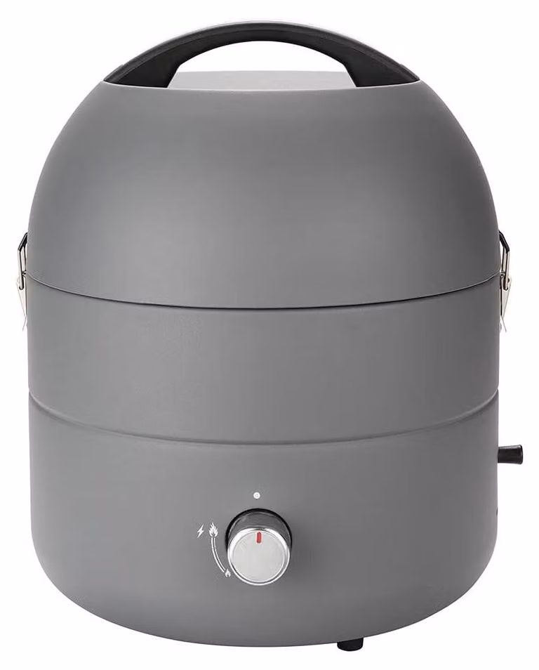Barbecue a gas da tavolo - 31 cm - Acciaio inox - Grigio - Per campeggio e balcone