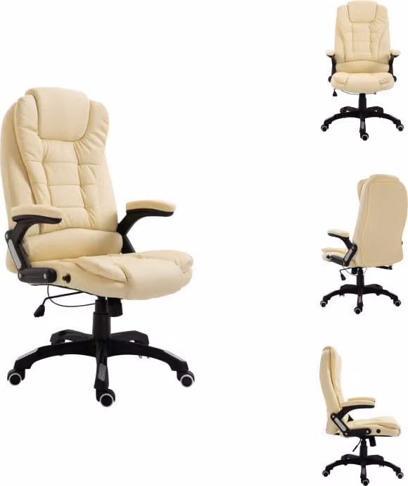 vidaXL Sedia da ufficio in Pelle finta crema - Sedie da ufficio