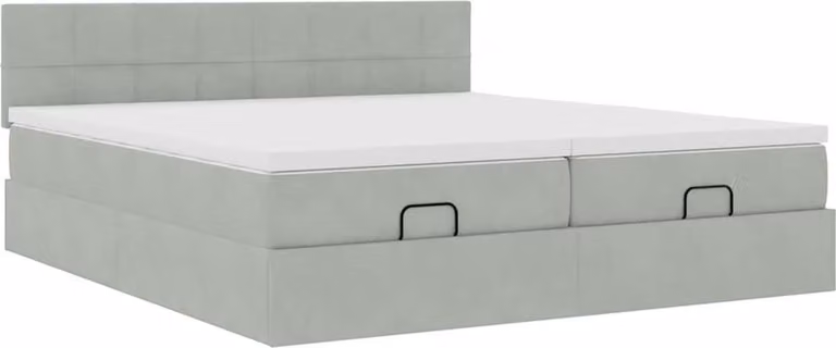 Struttura Letto Pouf con Materassi 200x200 cm Velluto