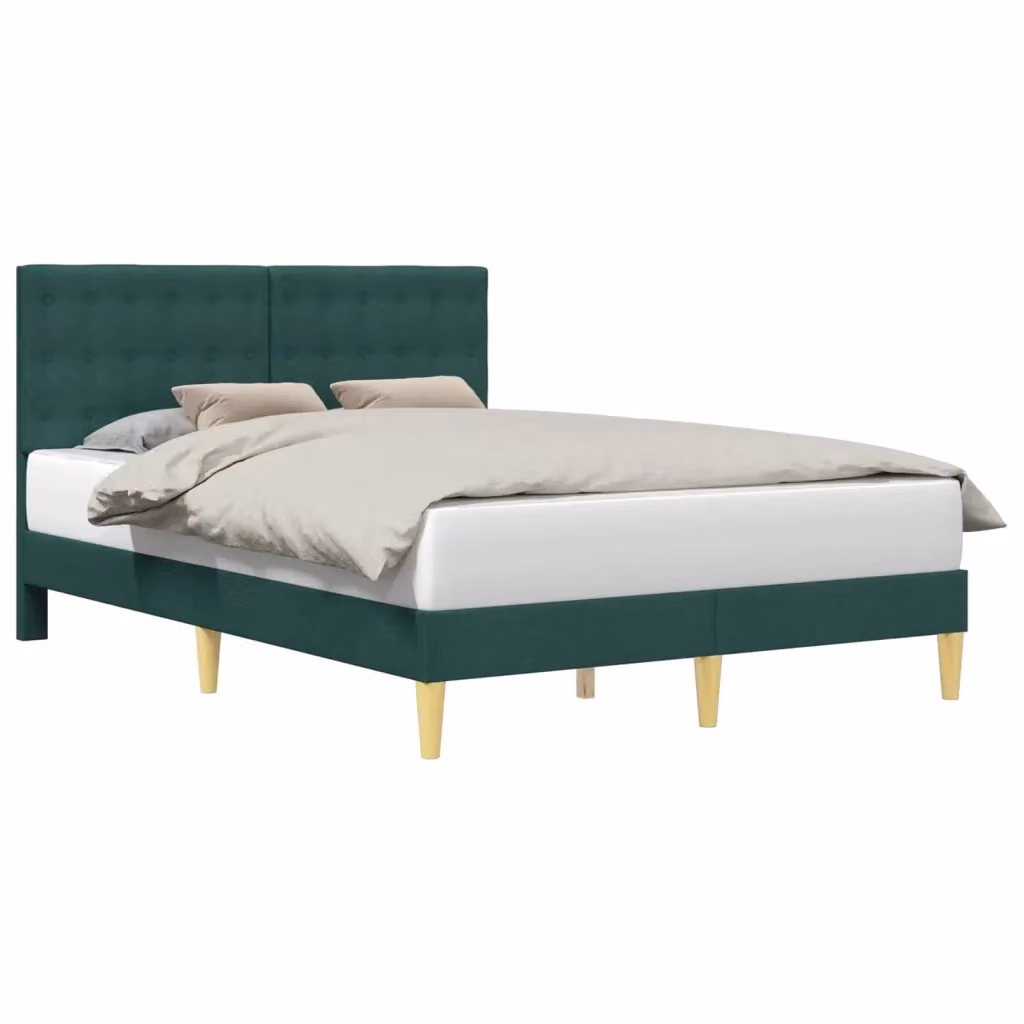 Struttura letto imbottita vidaXL in tessuto verde L/P/H: 120 x 200 x 96 cm – 2