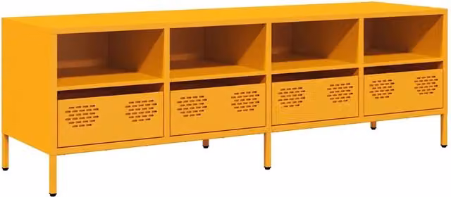 Mobile TV | Armadietto TV | Mobile Porta TV Giallo Senape 135x39x43,5 cm in Acciaio